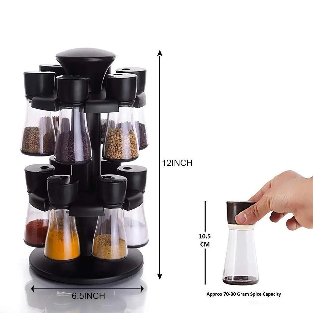 095 Revolving Plastic Spice Rack Masala Organiser (12 pcs )