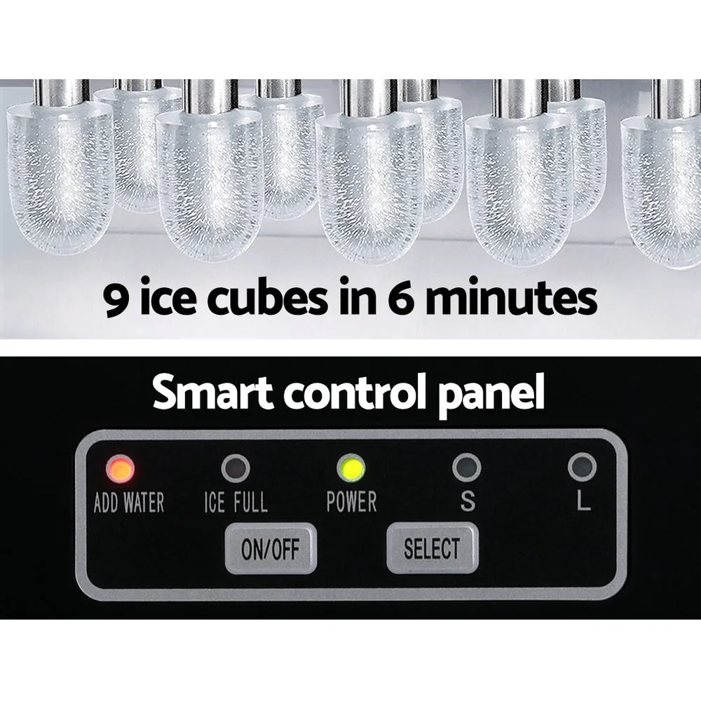 12kg Ice Maker Machine w/Self Cleaning - Silver