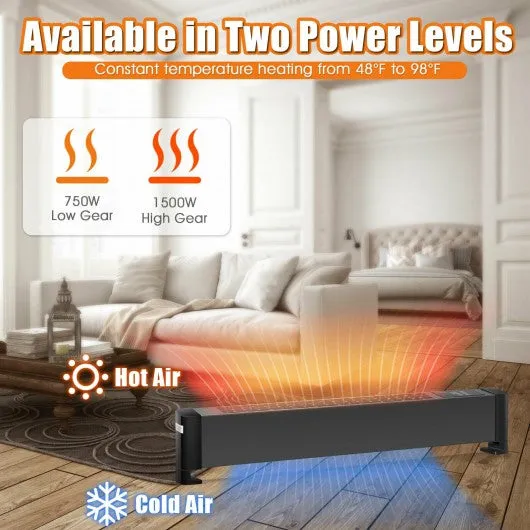 1500W Baseboard Hardwire Electric Heater Fast Heating with Remote Control Timer