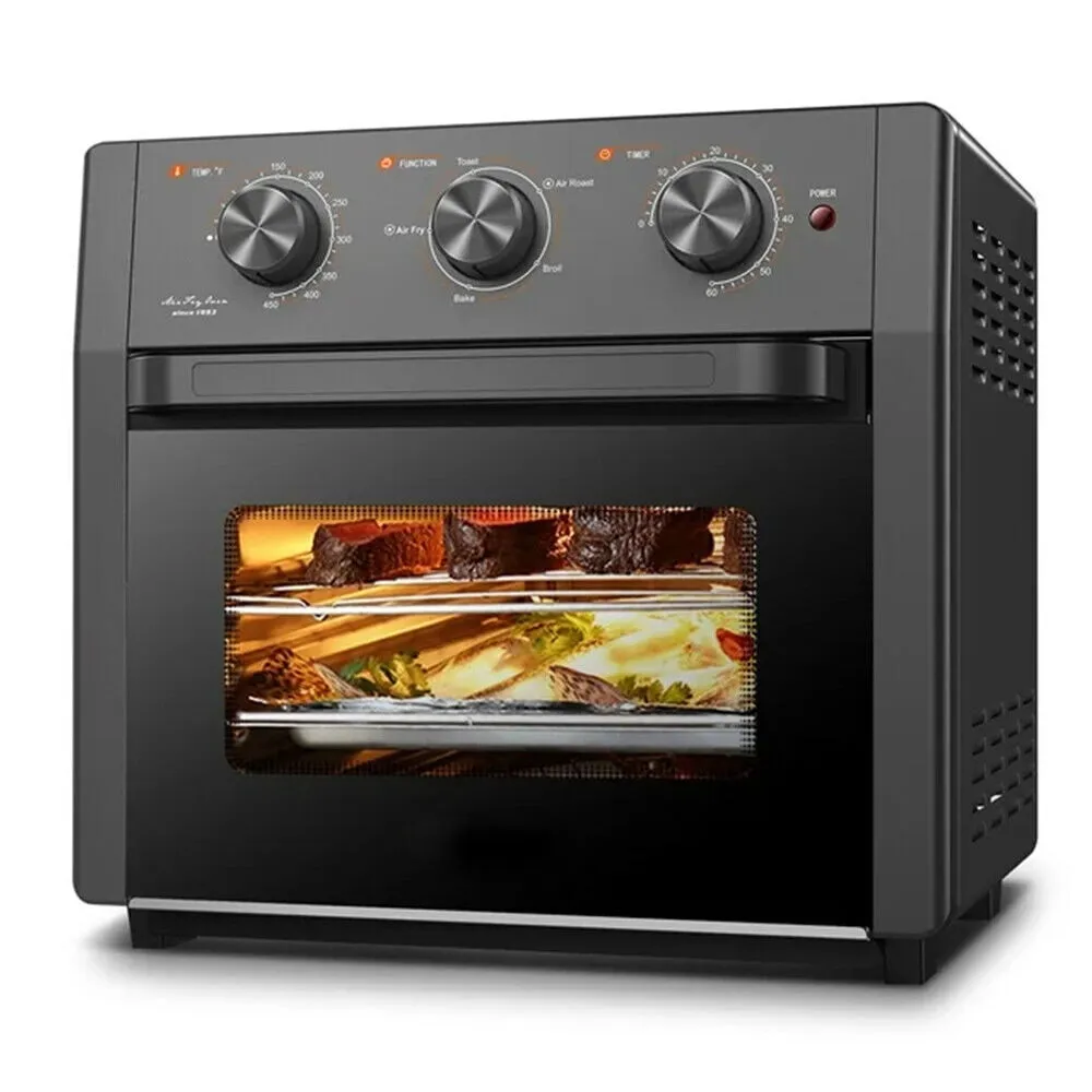 19 Quart Air Fryer Large Air Fryer Oven| Toaster Oven Combo | with Rotisserie, Dehydrator and Full Accessories UL Certified, 1300W, Gray