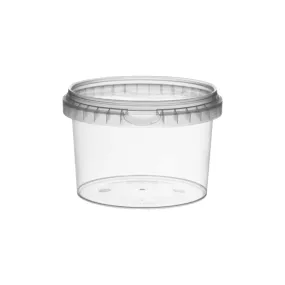 250ml PET Plastic Tub Tamper Proof with Clear lid 10pack