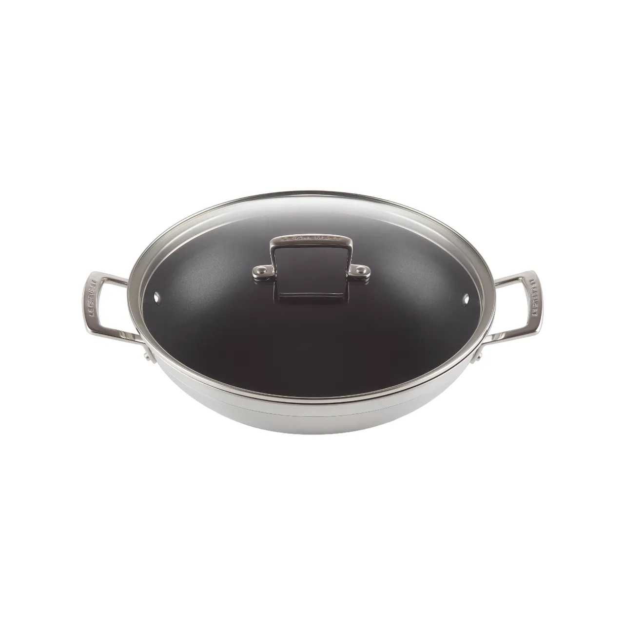 3-Ply Stainless Steel Wok with Glass Lid | Non-Stick | 30cm