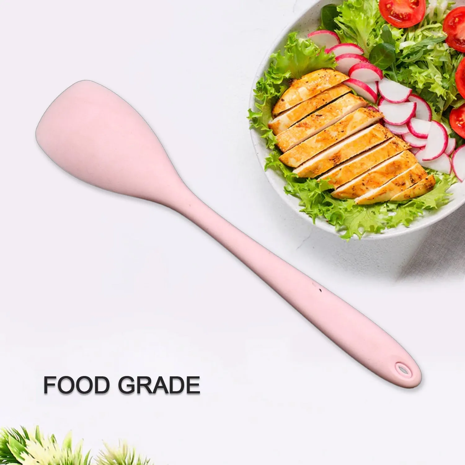 5423 Premium Silicone Spoon Spatula Heat Resistant Rubber Cooking Utensils Set, Seamless Design Baking kitchen Spatulas for Nonstick Cookware (28cm)