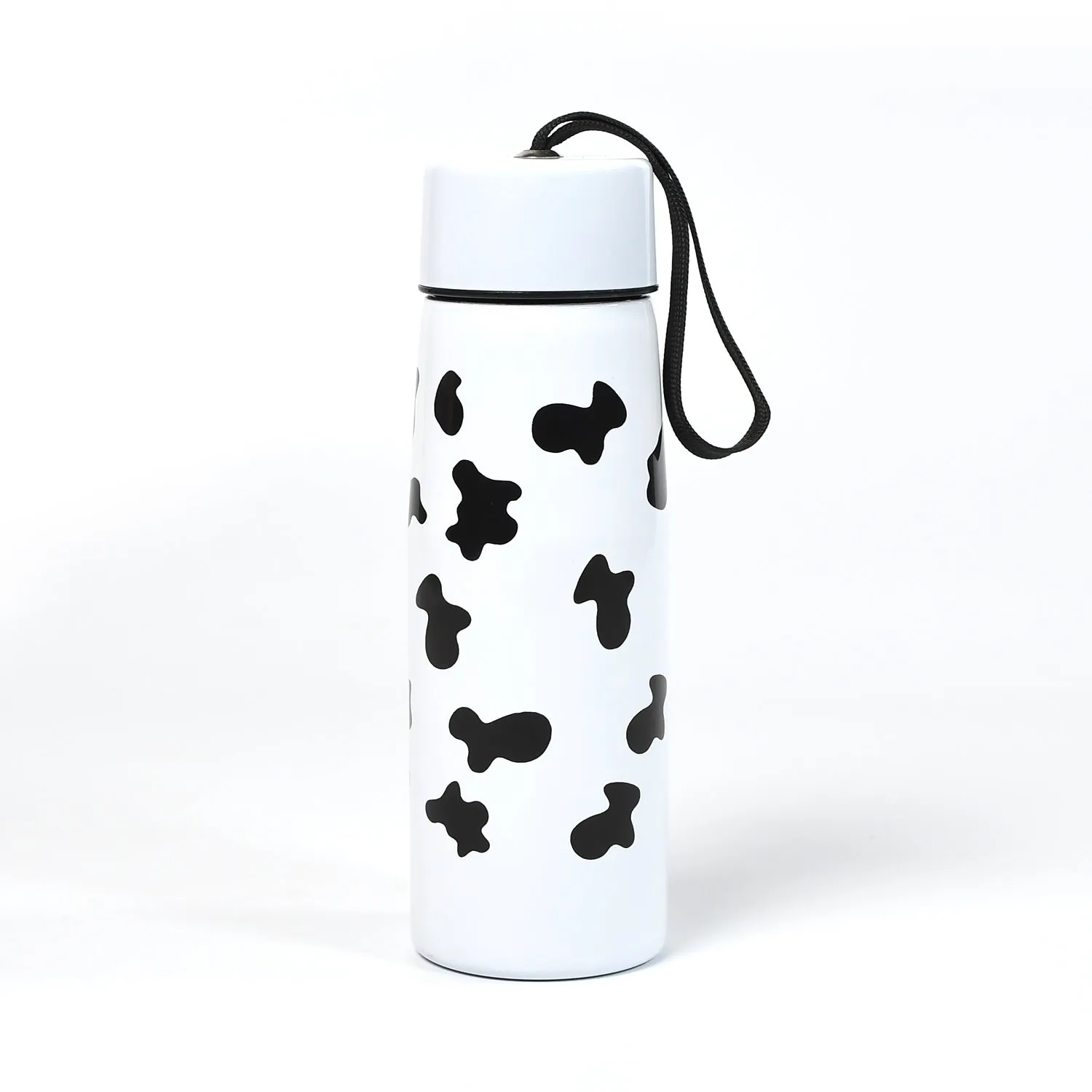 6784 Cow Print Stainless Steel Design Water Bottle Easy To Carry Bottle Leak-Proof Bottle For Office Bottle | Gym Bottle | Home | Kitchen | Hiking | Treking Bottle | Travel Bottle  ( 400ml )