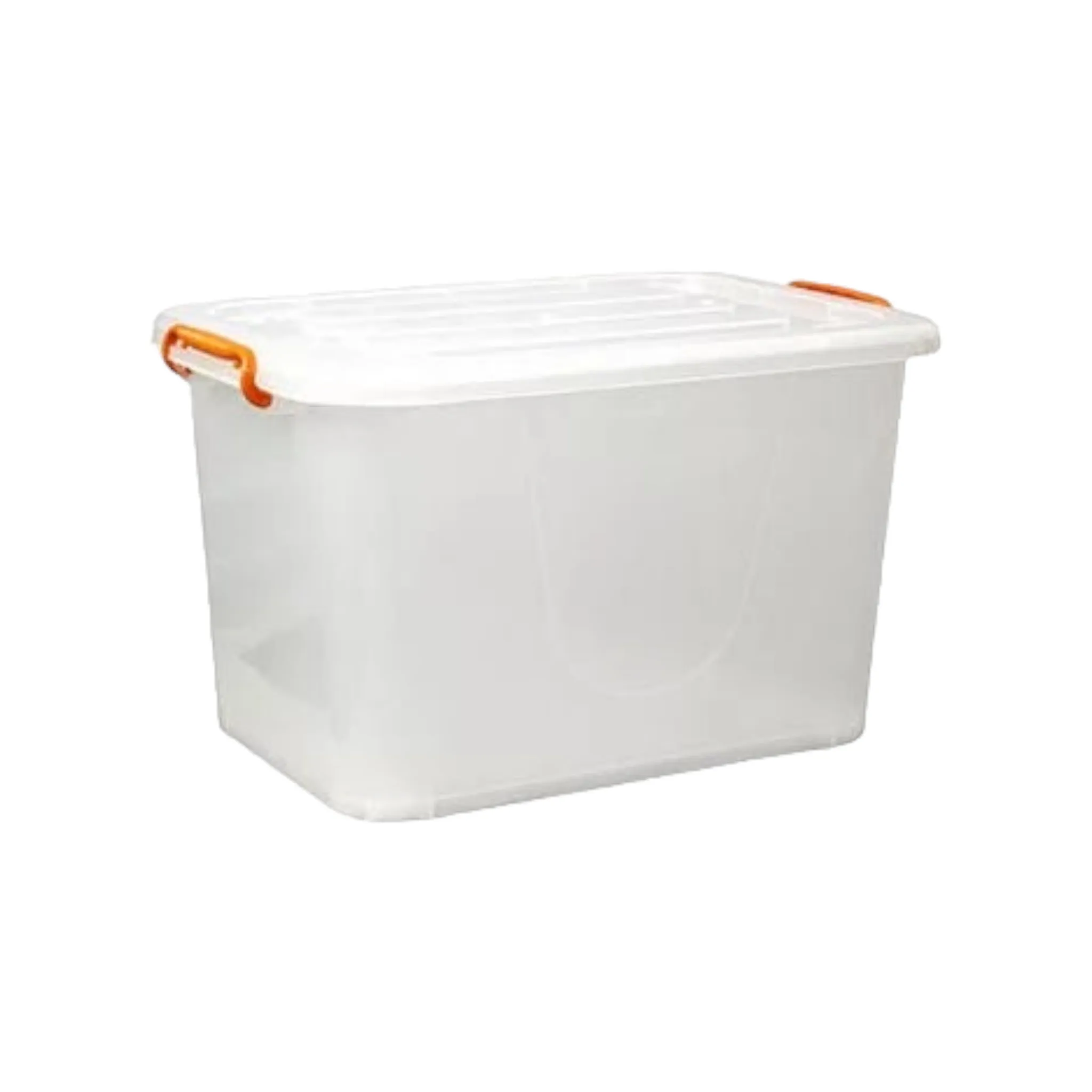 85L Storage Utility Box Clear with Clip Lock Lid & Wheels Nu Ware