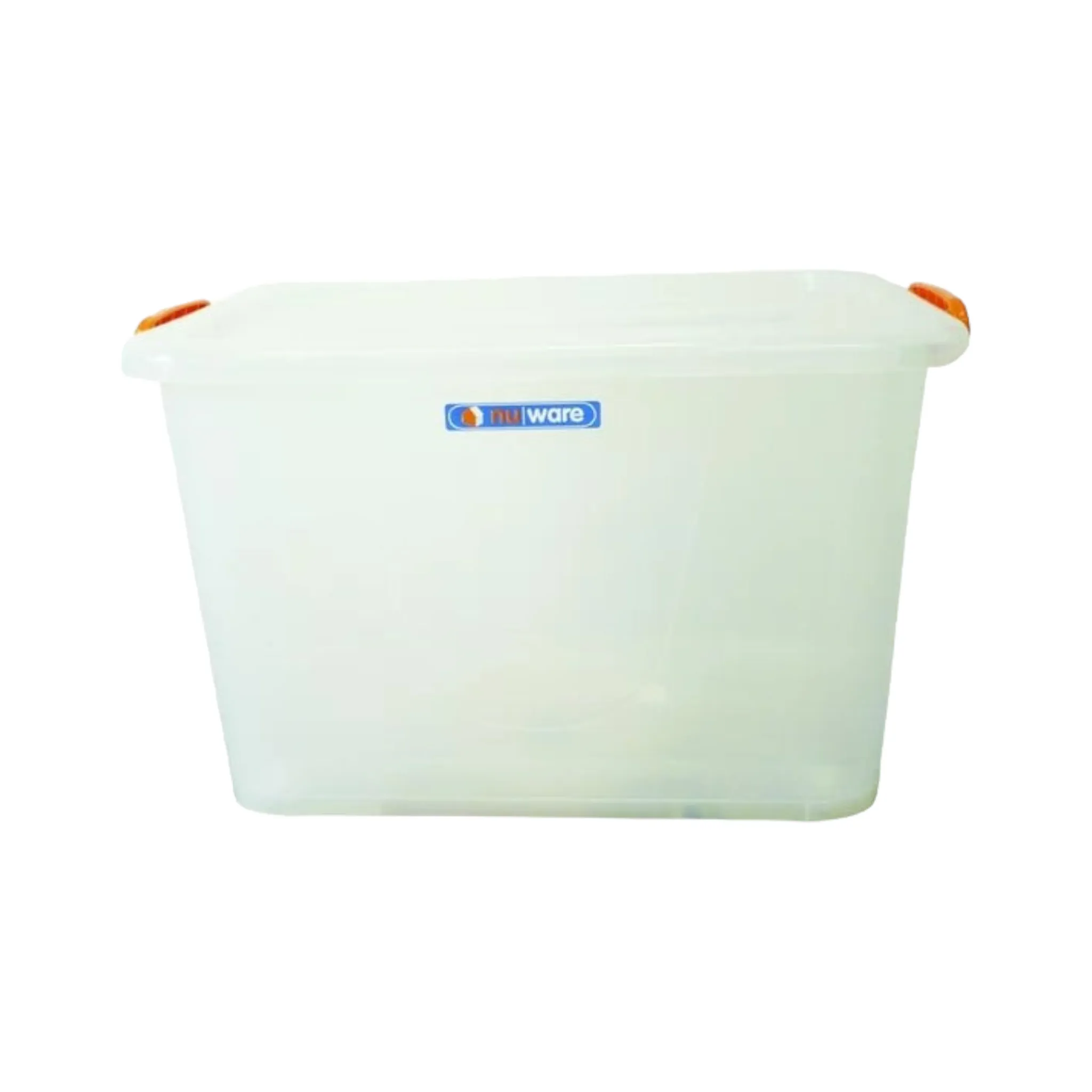 85L Storage Utility Box Clear with Clip Lock Lid & Wheels Nu Ware