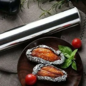 Aluminum Silver Foil Roll Paper for Kitchen Perfect for Cooking, Baking and Packing Food