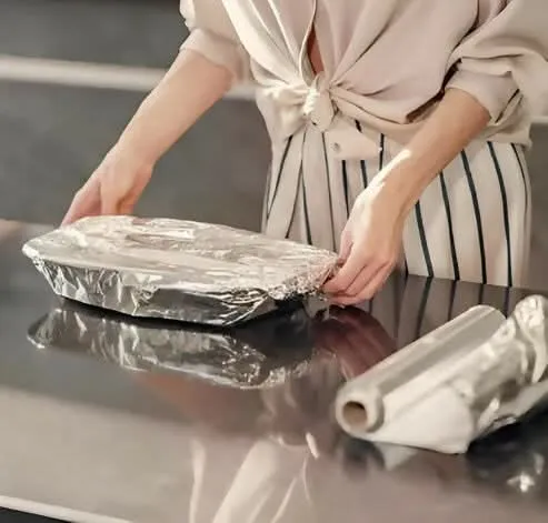 Aluminum Silver Foil Roll Paper for Kitchen Perfect for Cooking, Baking and Packing Food