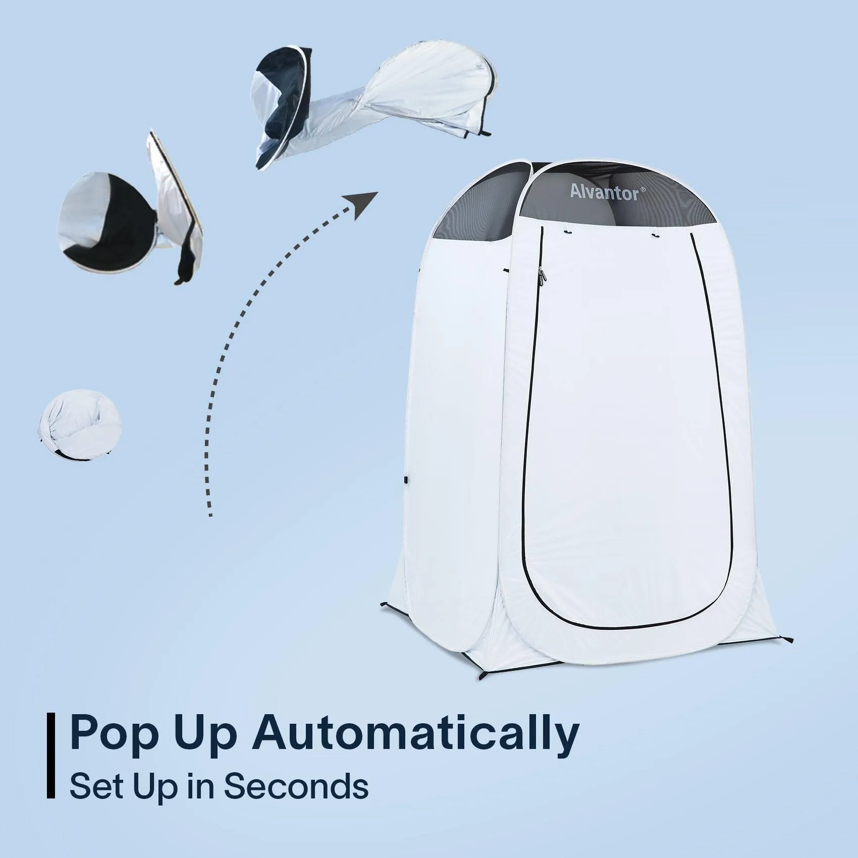 Alvantor Pop Up Shower Tent with Floor, Portable Trade Changing Room