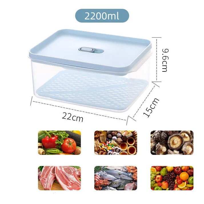 Antibacterial Refrigerator Storage Box, Food, Fruit And Food Storage Drain Basket