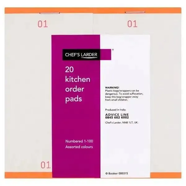 Chef's Larder 20 Kitchen Order Pads