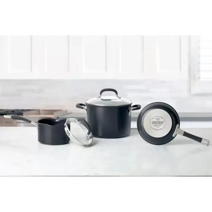 Circulon Premier Hard Anodised Induction 13 Piece Cookware Set in Black