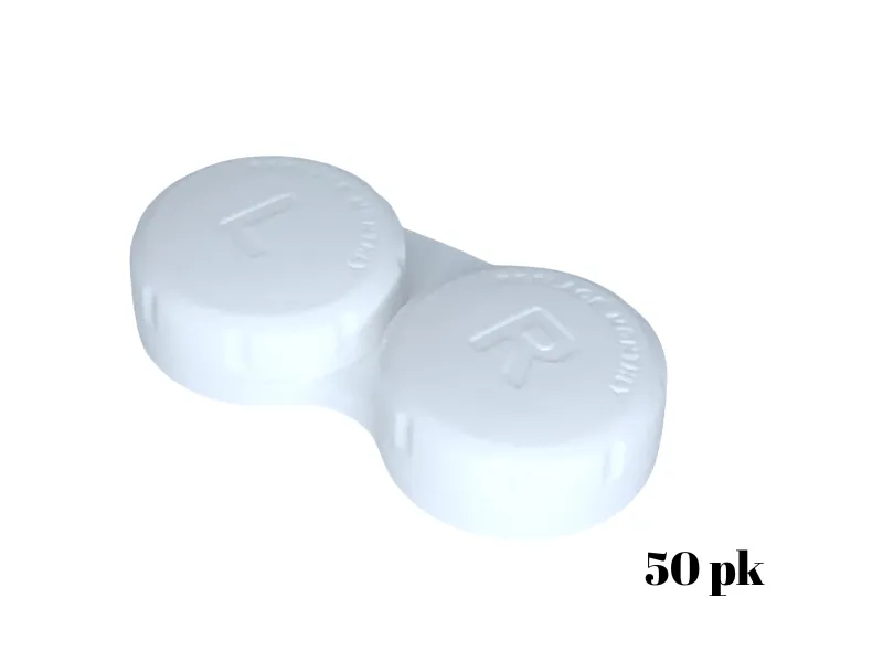 Contact lens case (basic white screw-top) pack of 50