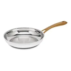 Cuisinart Classic 10" Stainless Steel Skillet with Brushed Gold Handles Matte White