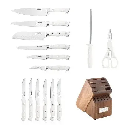 Cuisinart Classic 15pc White Triple Rivet Knife Block Set - C77WTR-15P2