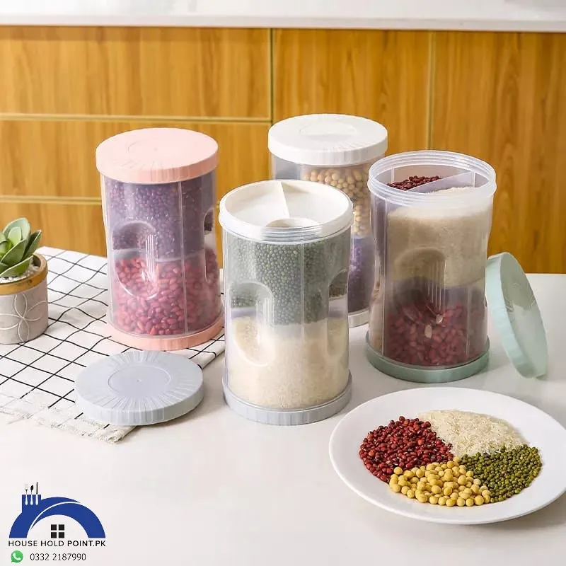 Double Lid 4 Partition Food Container