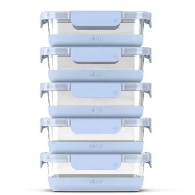 Ello 10pc Glass Meal Prep Food Storage Container Set Blue