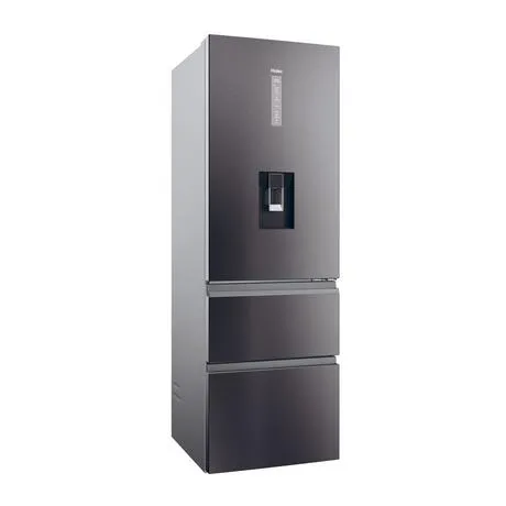 Haier HTW5618EWMP Frost Free Fridge Freezer Dark Inox