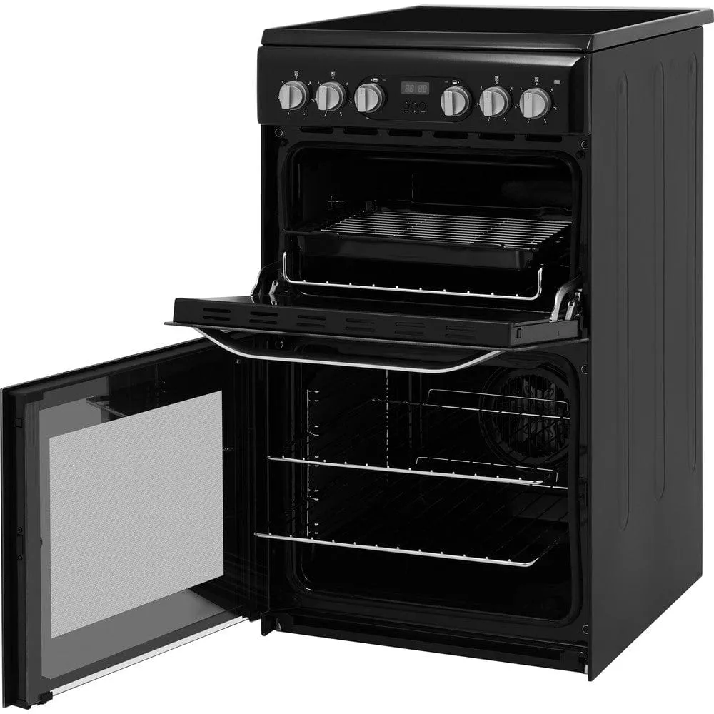 HOTPOINT HD5V93CCB 50cm Double Oven Electric Cooker With Ceramic Hob - Black