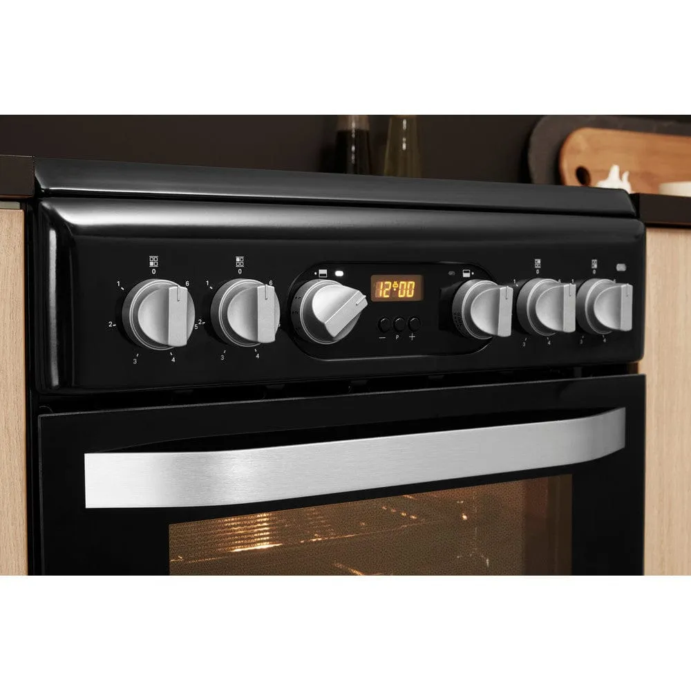 HOTPOINT HD5V93CCB 50cm Double Oven Electric Cooker With Ceramic Hob - Black