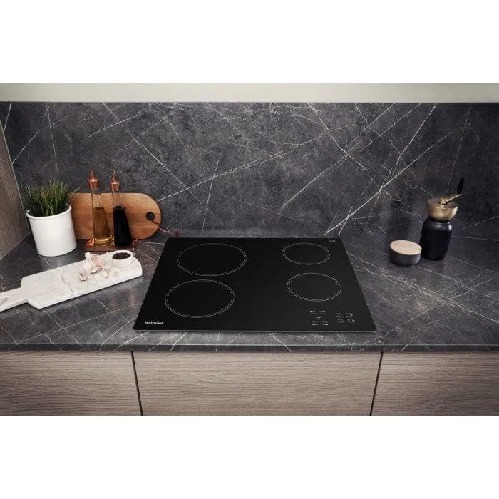 HOTPOINT HR612CH 4 Zone Crystal Finish CeramicTouch Control Hob in Black