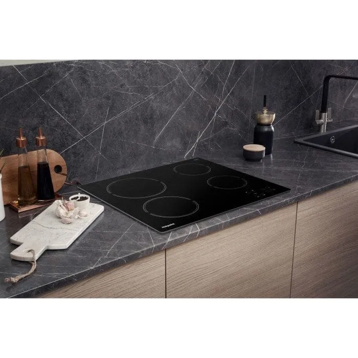 HOTPOINT HR612CH 4 Zone Crystal Finish CeramicTouch Control Hob in Black