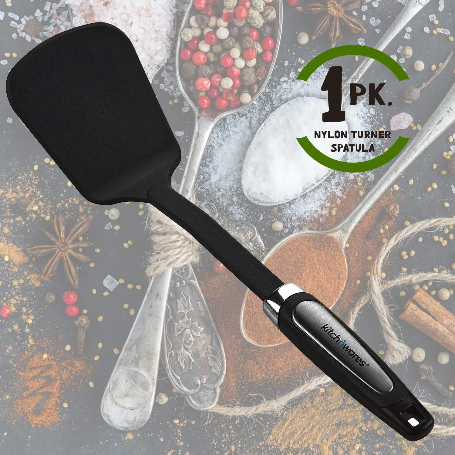 Kitch N Wares Nylon Turner Spatula - Classic Nonstick Heat-Resistant Nylon Flexible