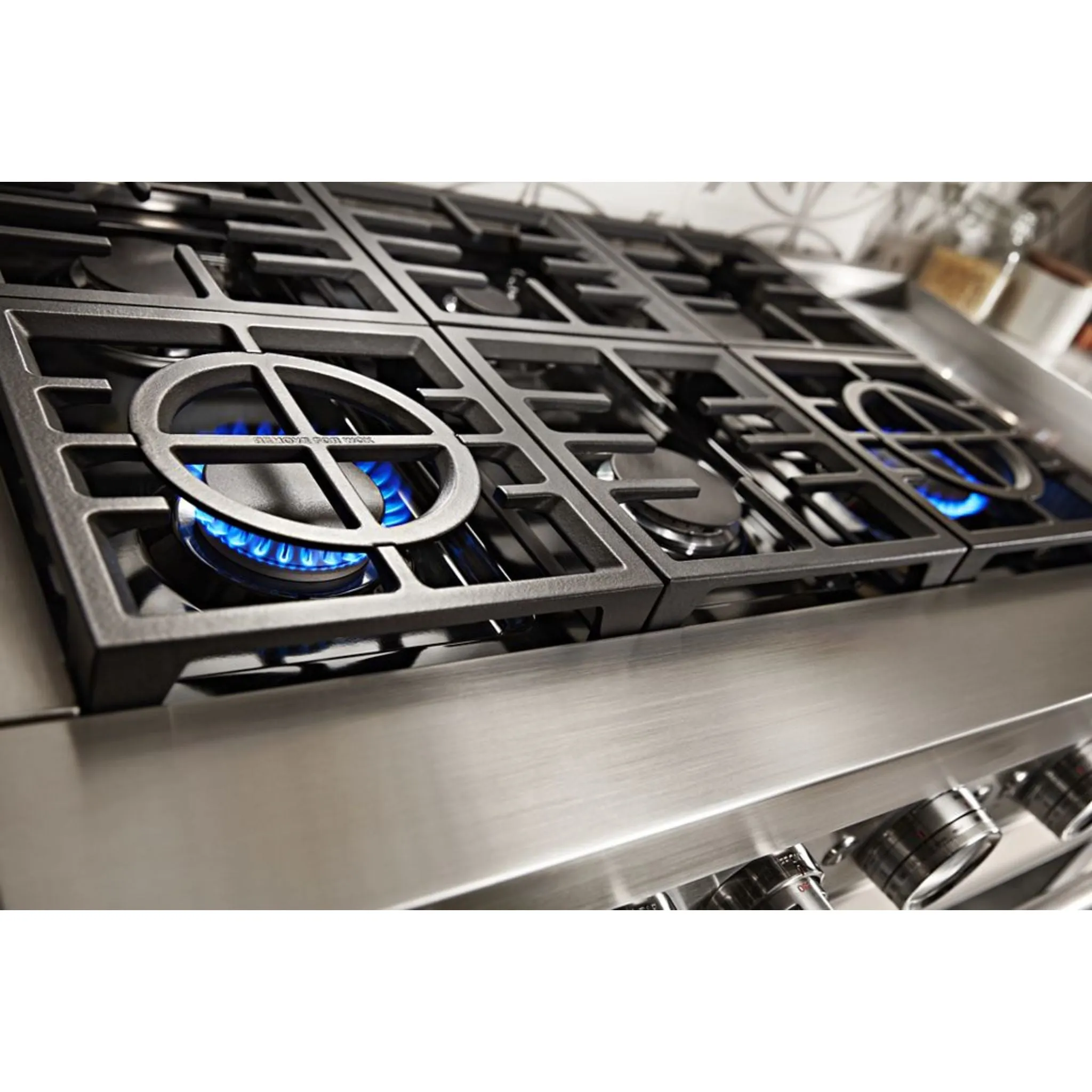 KitchenAid  48'' Smart Commercial-Style Dual Fuel Range with Griddle (KFDC558JBK)