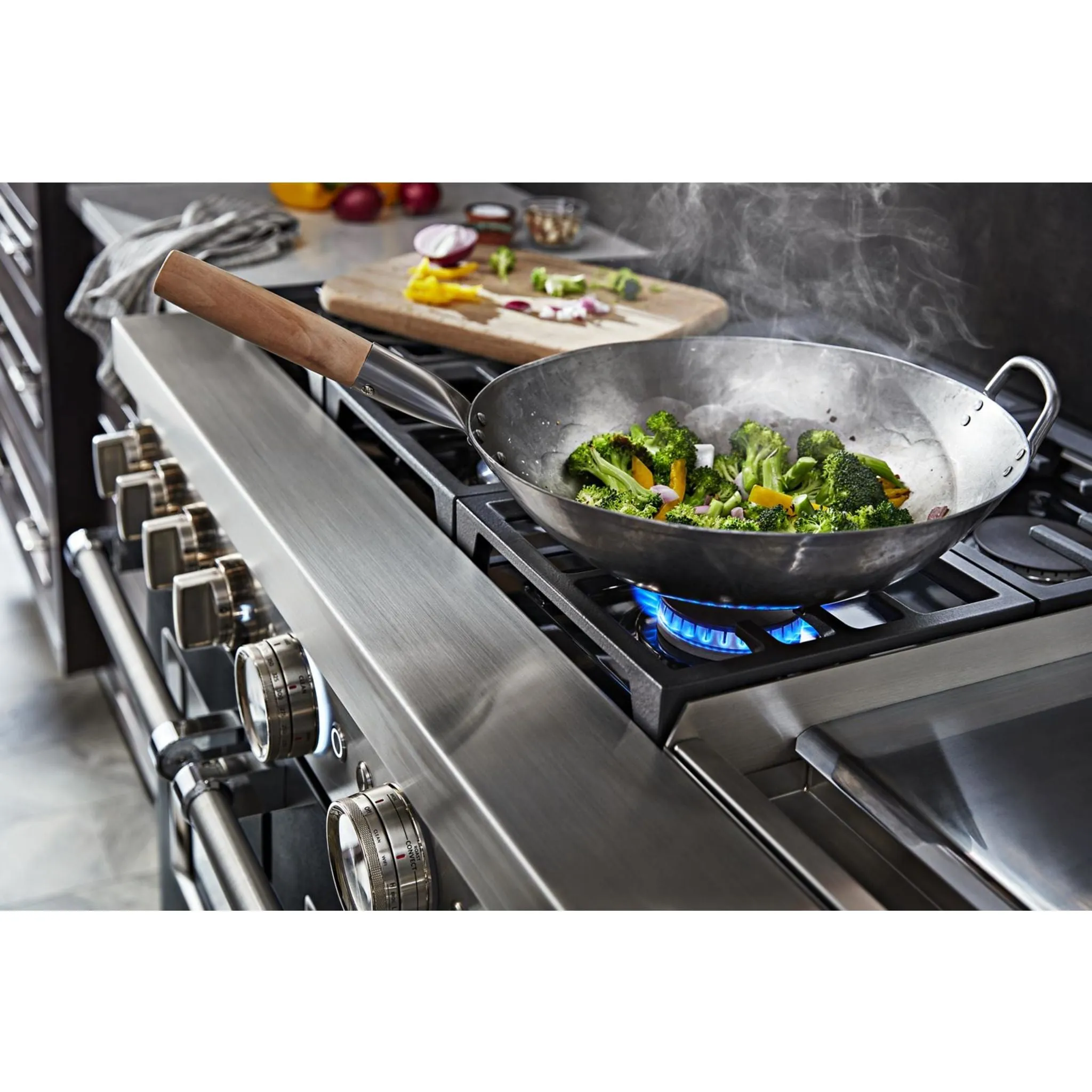 KitchenAid  48'' Smart Commercial-Style Dual Fuel Range with Griddle (KFDC558JBK)