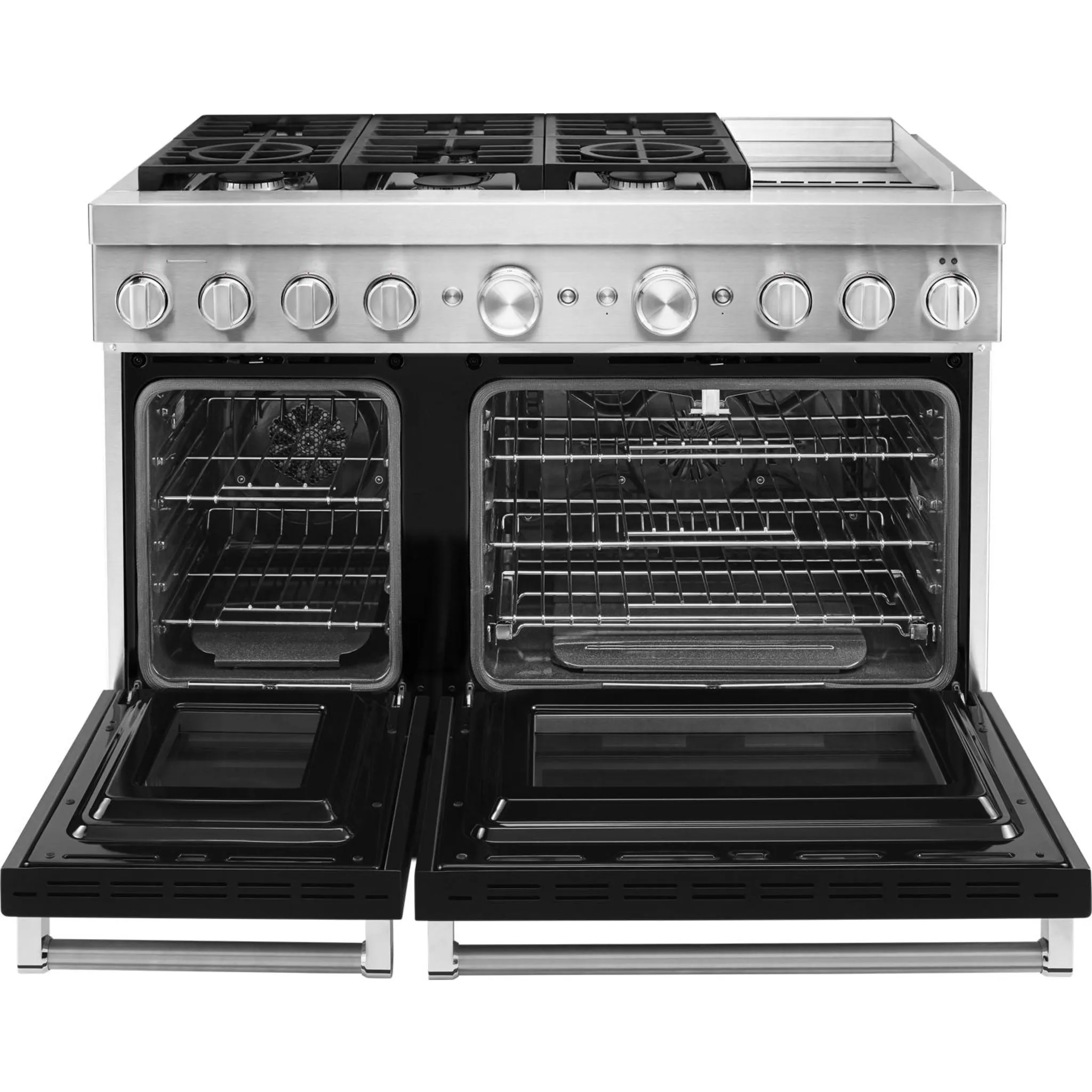 KitchenAid  48'' Smart Commercial-Style Dual Fuel Range with Griddle (KFDC558JBK)