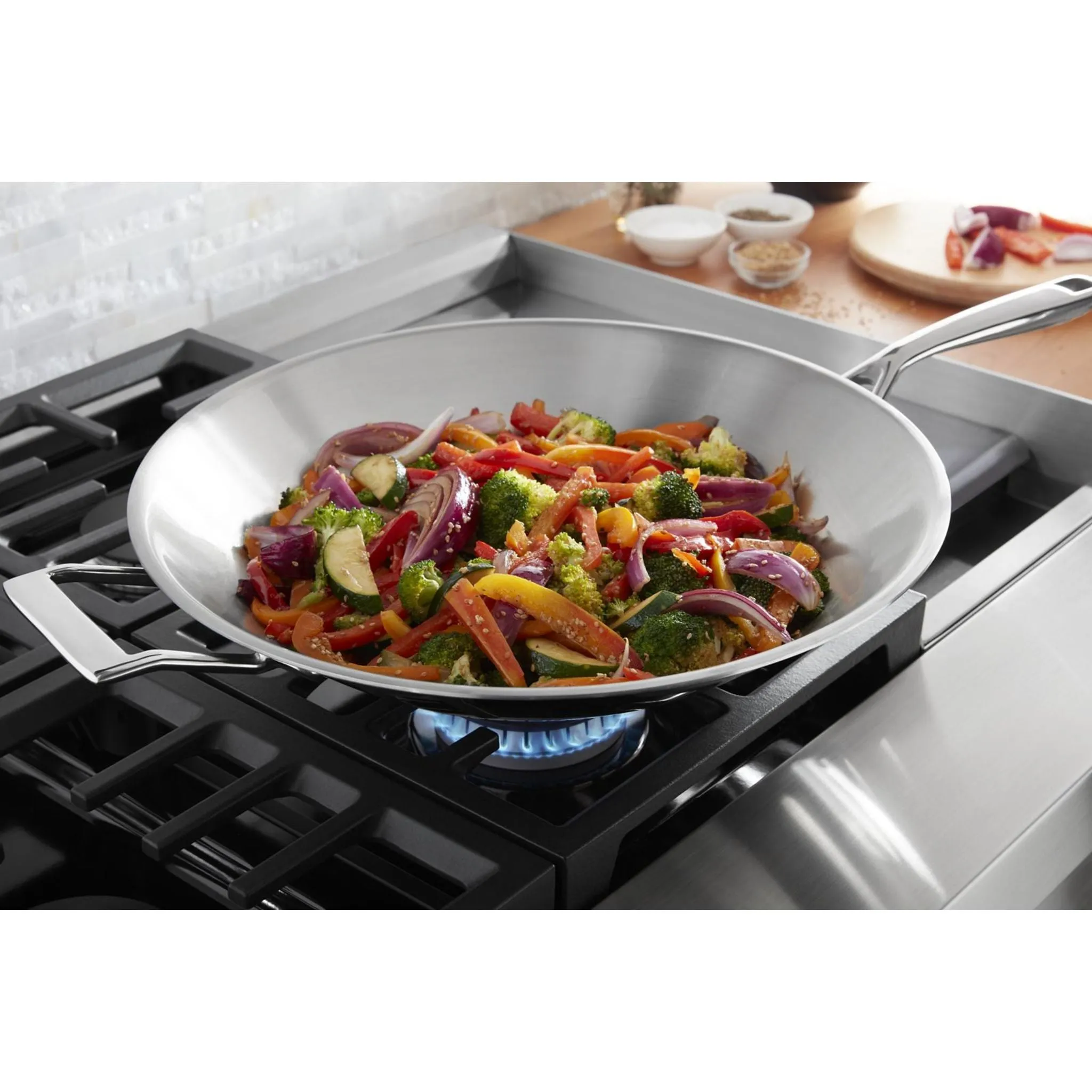 KitchenAid  48'' Smart Commercial-Style Dual Fuel Range with Griddle (KFDC558JBK)