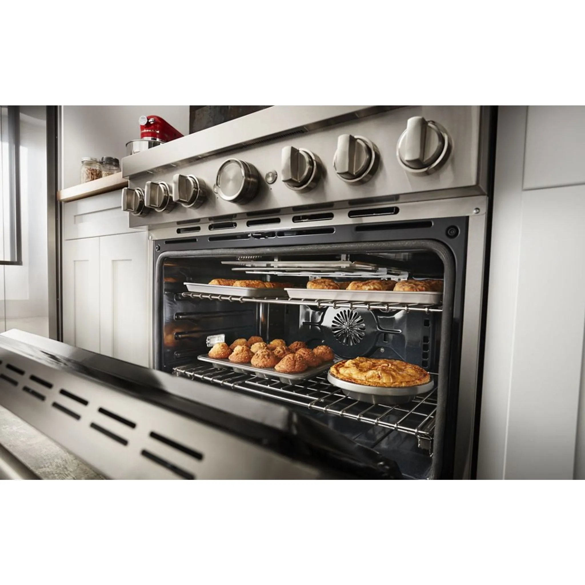 KitchenAid  48'' Smart Commercial-Style Dual Fuel Range with Griddle (KFDC558JBK)