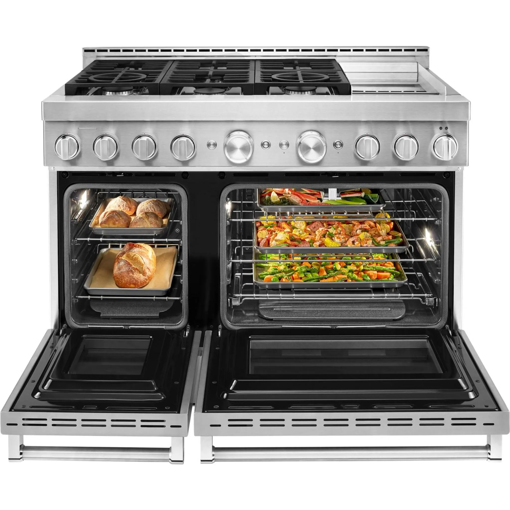 KitchenAid  48'' Smart Commercial-Style Gas Range with Griddle (KFGC558JSS)