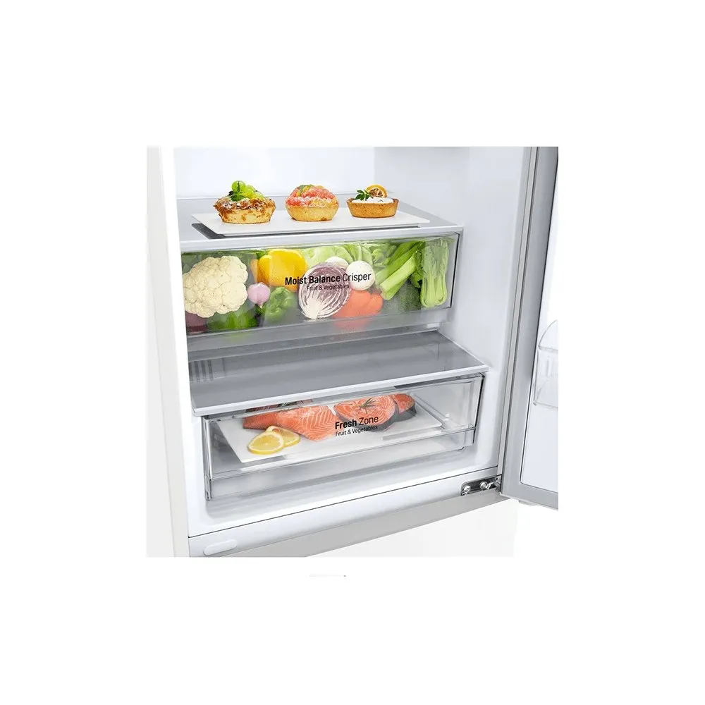 LG GBB61SWJEC 59.5cm Frost Free Fridge Freezer  White