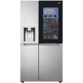 LG InstaView GSXV90BSAE Plumbed American-Style Smart Fridge Freezer - Stainless Steel