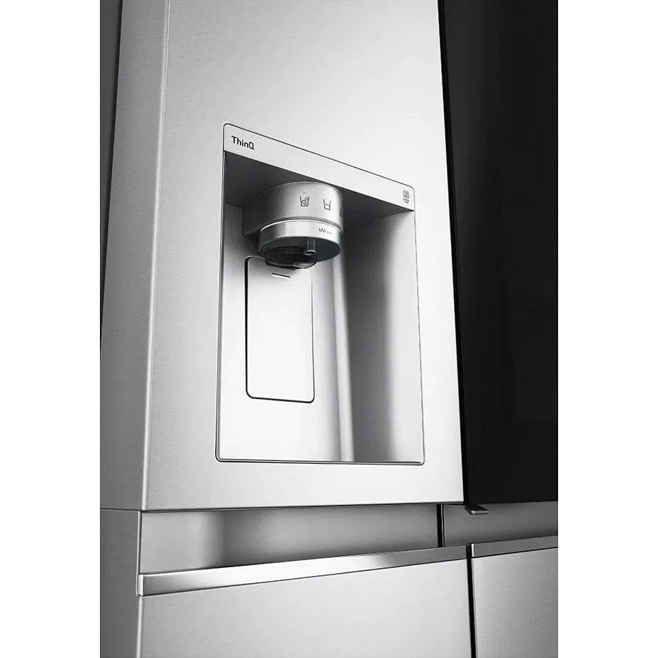 LG InstaView GSXV90BSAE Plumbed American-Style Smart Fridge Freezer - Stainless Steel