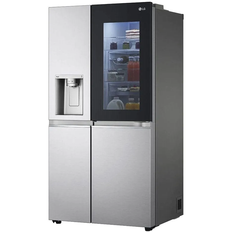 LG InstaView GSXV90BSAE Plumbed American-Style Smart Fridge Freezer - Stainless Steel