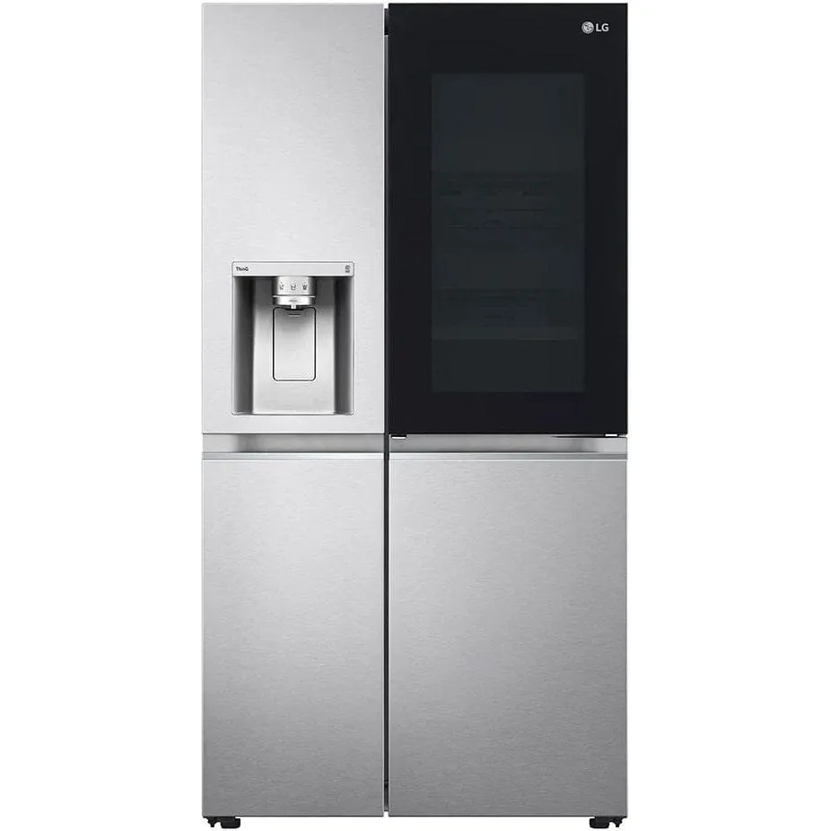 LG InstaView GSXV90BSAE Plumbed American-Style Smart Fridge Freezer - Stainless Steel