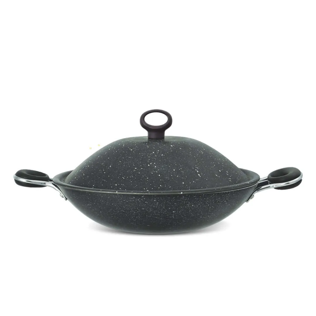 Marble Coated Queen Wok (Karahi) - Black