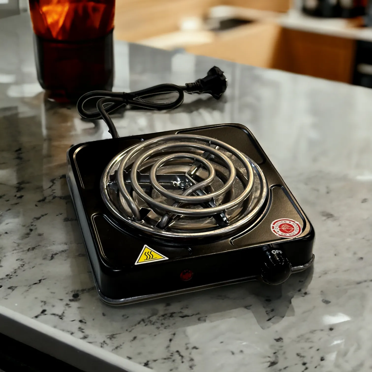 Raf Electric Single-Burner Spiral Stove Hot Plate-Black