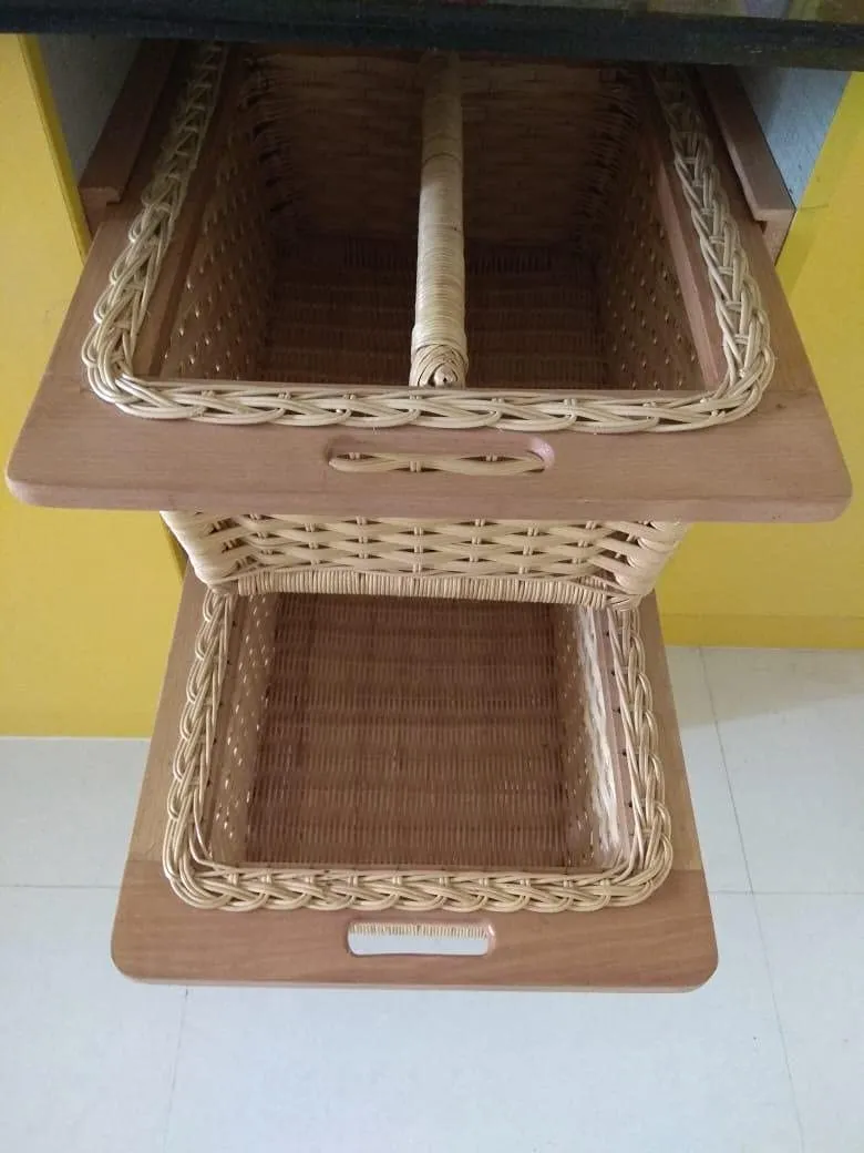 Wicker Basket for Modular Kitchen | Pull Out Basket 20 x 18 x 8 - Sarvani