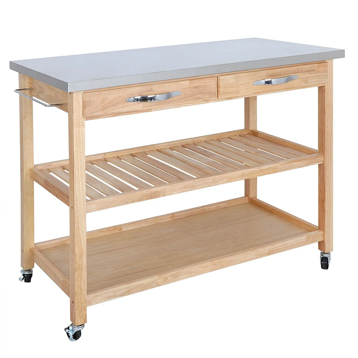 ZENY™ Kitchen Cart Rolling Kitchen Island Utility Serving Cart w/Countertop,Drawer